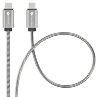 Cablu Forcell - F-Energy Metal C239, USB-C/USB-C, 100W, 2 m, argintiu
