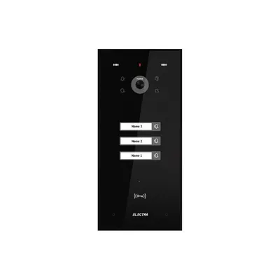 Videointerfon de exterior Electra VPH.03F03.ELBTL, 3 familii, montaj ingropat, IP44, negru