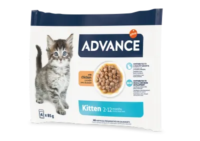 Advance Cat Wet Kitten Pui Multipack, 4x85 g