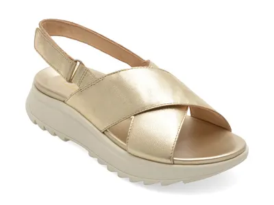 Sandale CLARKS aurii, DASH LITE WISH, din piele naturala