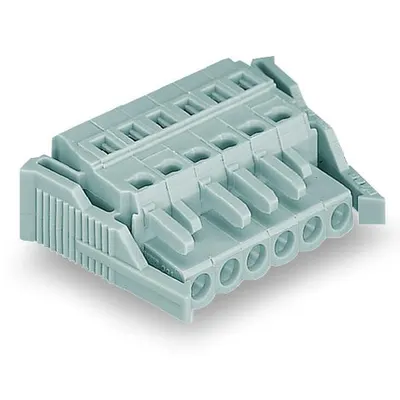 1-conductor female plug; Locking lever; 2.5 mm²; Pin spacing 5 mm; 5-pole; 2,50 mm²; gray