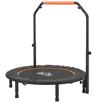HOMCOM Trampolin Fitness Mini Pliabil de 45", cu Mâner Reglabil cu Spumă, Portocaliu | Aosom Romania