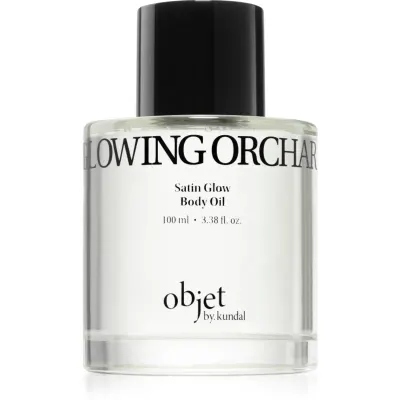 KUNDAL Objet Satin Glow Body Oil ulei de corp hranitor pentru hidratare intensa cu parfum Glowing Orchard 100 ml