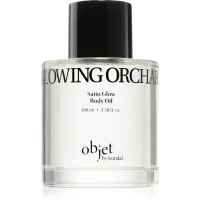 KUNDAL Objet Satin Glow Body Oil ulei de corp hranitor pentru hidratare intensa cu parfum Glowing Orchard 100 ml
