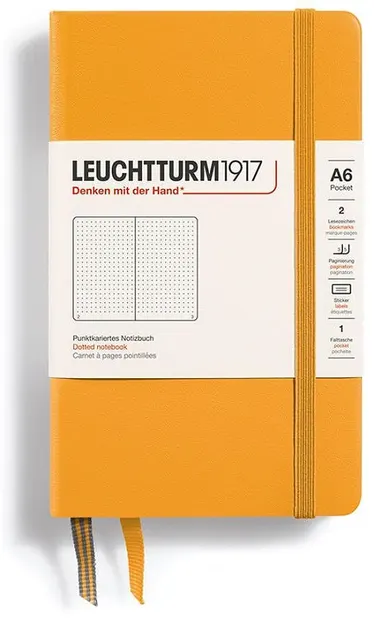 Caiet Leuchtturm1917 Rising Colors - A6, portocaliu, pagini cu puncte, copertă rigidă