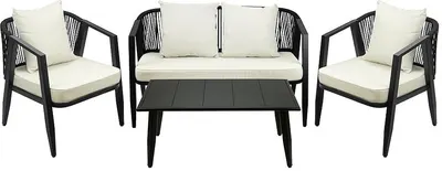 Set de grădină Horecano - Lagos, negru, 4 piese