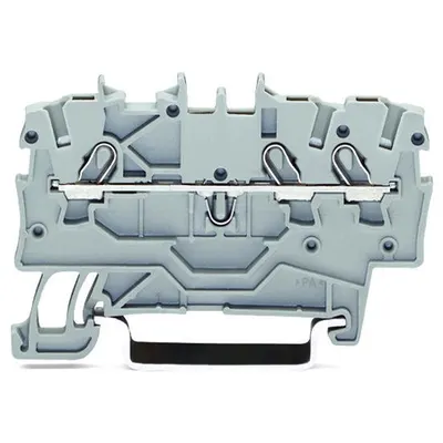 3-conductor through terminal block; 1 mm²; for Ex e II and Ex i applications; side and center marking; for DIN-rail 35 x 15 and 35 x 7.5; Push-in CAGE CLAMP®; 1,00 mm²; blue