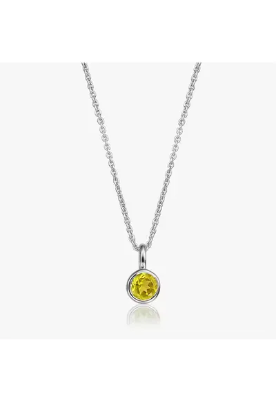 Colier din argint Birthstone November - Citrin