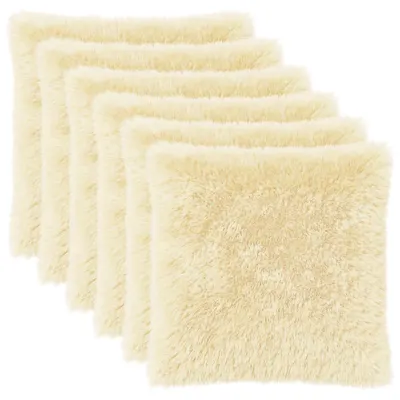 vidaXL Husă pentru pernă 6 pcs HEERLEN Crem 80 x 80 cm Fleece PV
