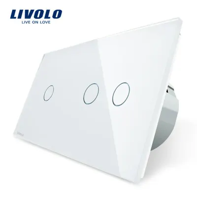 Intrerupator simplu + dublu cu touch Livolo din sticla