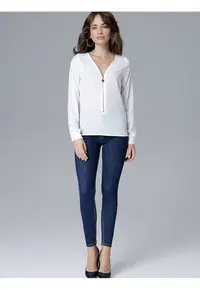 Bluza dama - cu fermoar - bej - LYCRA - poliester