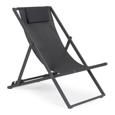 Șezlong de grădină gri antracit din metal Taylor – Bizzotto