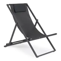 Șezlong de grădină gri antracit din metal Taylor – Bizzotto