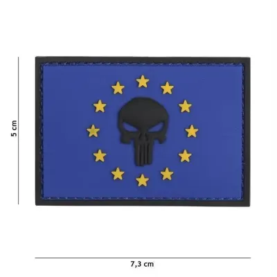 Patch Punisher Drapel EU velcro 3D - ALBASTRU