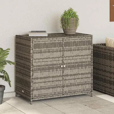 vidaXL Dulap depozitare de grădină, gri, 83x45x76 cm, poliratan