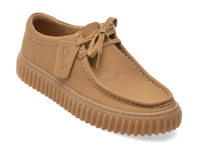 Mocasini CLARKS bej, TORHILL LO, din piele naturala
