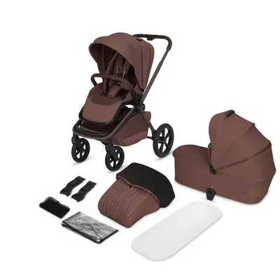Carucior 2 in 1, Lionelo, Freya, Landou si salteluta ventilate, Pliabil, Reglare spatar-3 pozitii, Suport de picioare-4 pozitii, Maner reglabil-3 pozitii, Adaptori inclusi compatibili cu Cybex, Maxi-Cosi, Kiddy, Avionaut, Sustine 22 kg, 0luni+, Maro