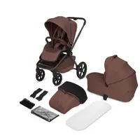 Carucior 2 in 1, Lionelo, Freya, Landou si salteluta ventilate, Pliabil, Reglare spatar-3 pozitii, Suport de picioare-4 pozitii, Maner reglabil-3 pozitii, Adaptori inclusi compatibili cu Cybex, Maxi-Cosi, Kiddy, Avionaut, Sustine 22 kg, 0luni+, Maro