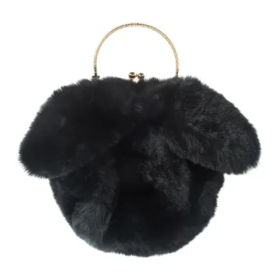 Geanta neagra cu urechi de iepuras