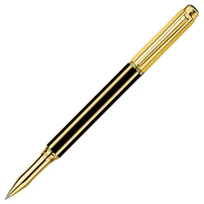 Roller Caran d'Ache China Black - Black, Gold Plated