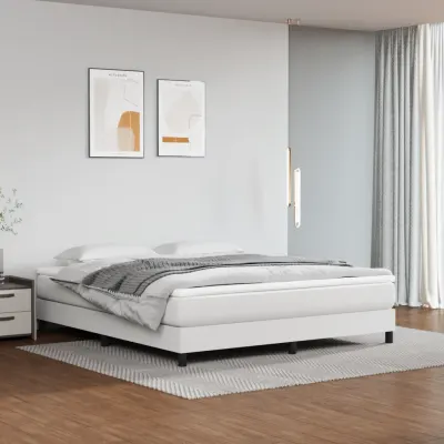 vidaXL Saltea cu arcuri buzunar, fermitate medie, alb, 160x200x20 cm, piele ecologică