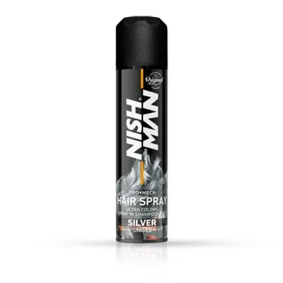 Spray pentru colorarea parului - NISH MAN - Silver - 150 ml