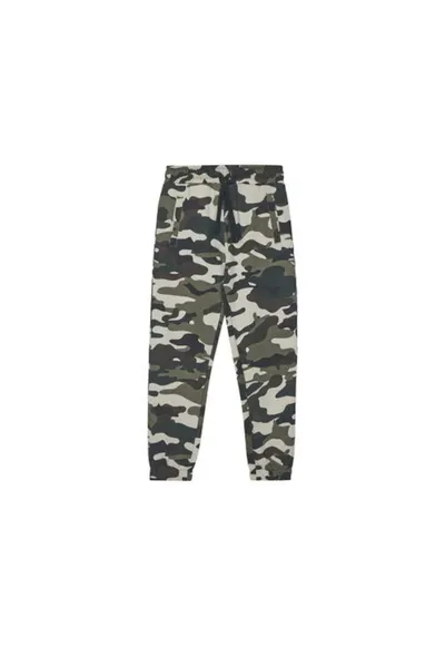 Pantaloni de trening din bumbac cu model camuflaj