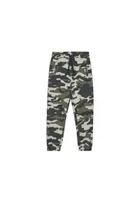 Pantaloni de trening din bumbac cu model camuflaj
