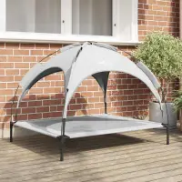 vidaXL Pat pentru câini 104 x 86 x 84,5 cm Oțel Gri argintie