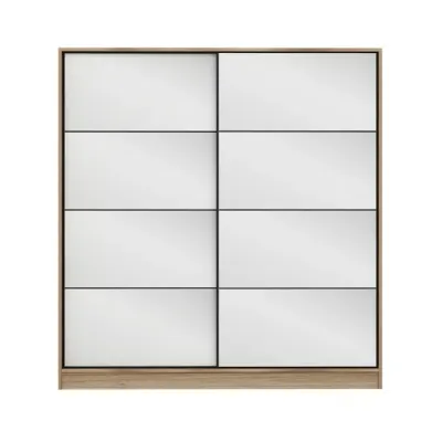 Dulap KALE, usi glisante, oglinda, auriu, 180x52x210 cm