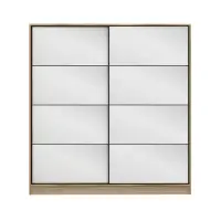 Dulap KALE, usi glisante, oglinda, auriu, 180x52x210 cm