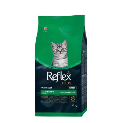 REFLEX Plus Kitten, Pui, hrană uscată pisici junior, 15kg