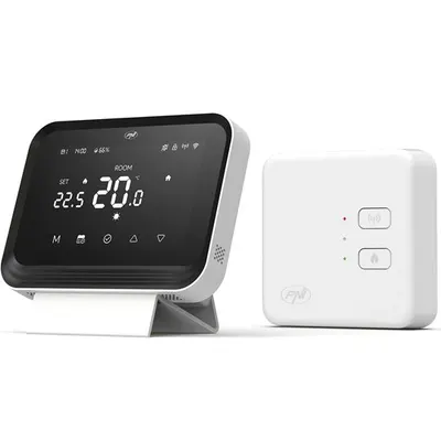 Termostat inteligent PNI CT45 fara fir, cu WiFi, control prin Internet, pentru centrale termice, APP TuyaSmart