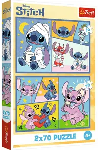 Puzzle pentru copii Trefl din 2 x 70 piese - Nu există plictiseală cu Stitch