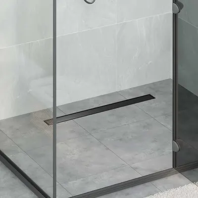 vidaXL 2 în 1 Drenaj pentru duș Negru 80 cm Oțel inoxidabil 304
