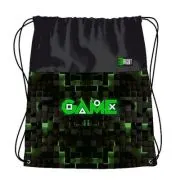 Rucsac cu snur pentru copii St. Majewski St. Right Green Game, 43cm, negru cu verde