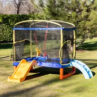 Trambulină mare Chipolino - Playground, cu tobogan, 200 cm, albastru