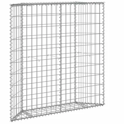 vidaXL Strat înălțat gabion trapez, 100x20x100 cm, oțel galvanizat
