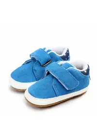 Pantofi SuperBaby - Din Piele Naturala - Elegant - Baieti - Velcro - Albastru - 9-12 luni -