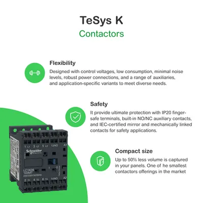 Contactor Tesys Lc1-K - 3 Poli - Ac-3 440 V 16 A - Bobina 220 - 230 V C.A.
