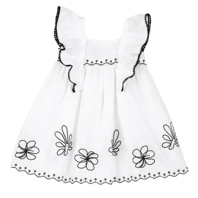 Rochie copii Chicco, alb cu model, 01736-70MC