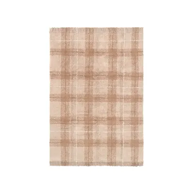 Covor roz deschis lavabil, țesut manual din bumbac 90x120 cm Tartan Rose – Lorena Canals