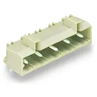 THT male header; 1.0 x 1.0 mm solder pin; angled; 100% protected against mismating; Pin spacing 7.5 mm; 5-pole; light gray