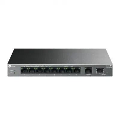"10-Port Gigabit Desktop Switch with 8-Port PoE+ PORT: 8× Gigabit PoE+ Ports, 1x Gigabit Non-PoE Port, 1× Gigabit SFP Slot SPEC