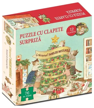 Crăciunul familiei Motănilă - Carte + Puzzle - Paperback - Lucy Brownridge