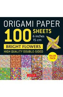Origami Paper 100 Sheets Bright Flowers 6 (15 CM): Tuttle Origami Paper: Double-Sided Origami Sheets Printed with 12 Different Patterns (Instructions