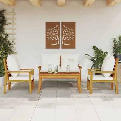 Gossi set mobilier de gradina cu perne, 4 piese, lemn masiv de acacia