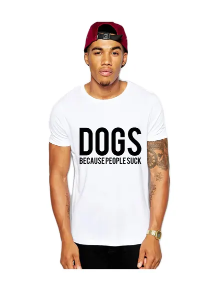 Tricou barbati alb - Dogs - Alb