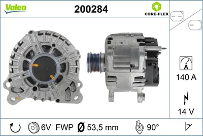 Alternator (14v, 140a) Potrivit Audi A3, Q2, Q3; Seat Alhambra, Arona, Ateca, Ibiza V, Leon, Leon Sc, Leon St, Tarraco; Skoda Karoq, Kodiaq, Octavia Iii, Superb Iii; Vw Arteon 1.0-2.0d 05.11