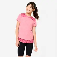 Tricou 2 în 1 Educație fizică Roz cu imprimeu Fete